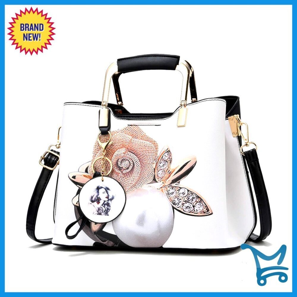 PU Leather Tote with Adjustable Strap, Multiple Pockets, Vintage Buckle